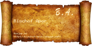 Bischof Apor névjegykártya